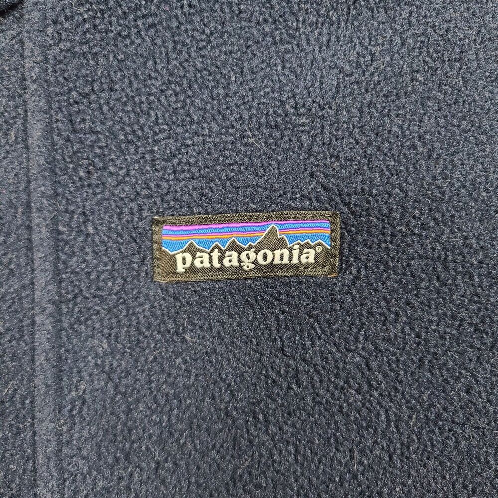 Patagonia Synchilla Fleece Poncho Womens XS/S Blue Hooded Jacket Cape Pullover - Picture 3 of 12
